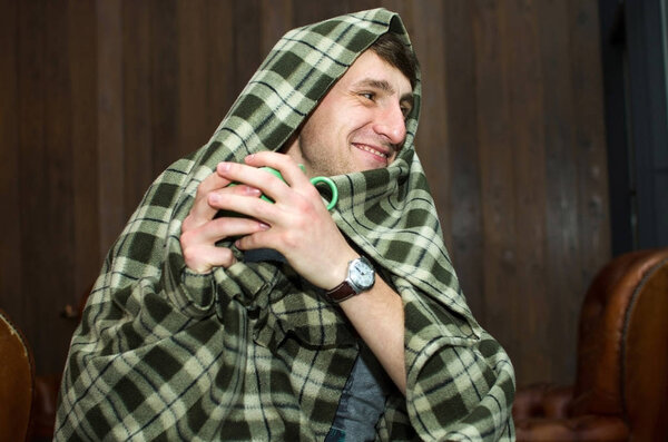 Young man is resting