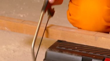 portre ile genç Oluşturucu testere ahşap gördüm