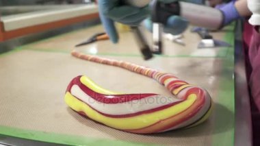 Karamel tatlılar ve üretimi şekerler, lolipop yapım süreci