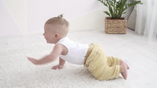 Jonge moeder spelen met haar gelukkig babyjongen — Stockvideo