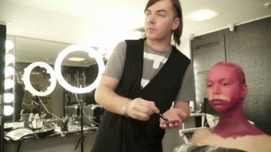 Altın makyaj, yüz-sanat kadınla