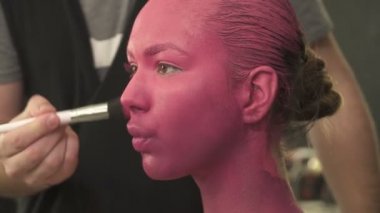 Altın makyaj, yüz-sanat kadınla