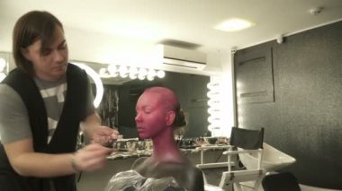 Altın makyaj, yüz-sanat kadınla