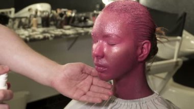 Altın makyaj, yüz-sanat kadınla