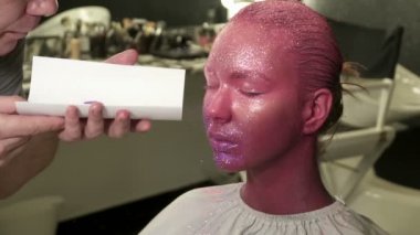 Altın makyaj, yüz-sanat kadınla