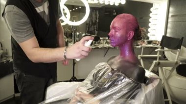 Altın makyaj, yüz-sanat kadınla