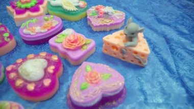 Birçok farklı el yapımı Sabun farklı şekiller