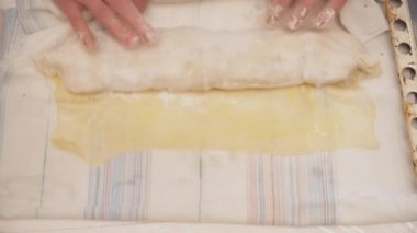 Strudel haddeleme womans closeup eller