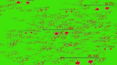 A yakın çekim için 1 milyar sayısı hızla artan birçok video sayaçları. Perspektif sürüm. Chromakey