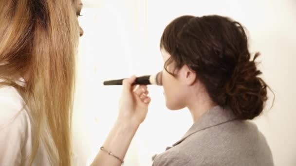 Proces tvorby make-up — Stock video