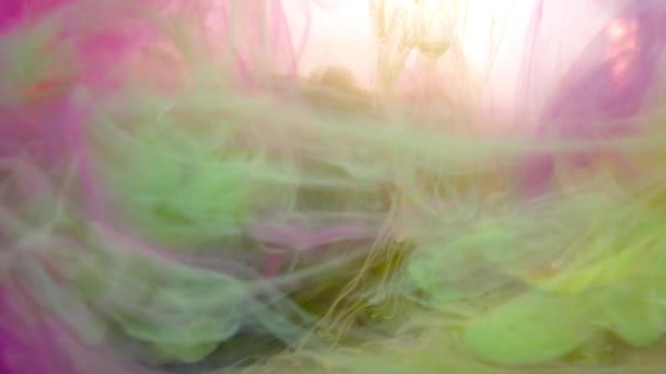 Colorida tinta en agua abstracta textura de fondo cámara lenta — Vídeos de Stock