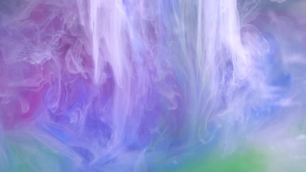 Närbild av färgglada bläck i vatten abstrakt bakgrund textur slow motion — Stockvideo