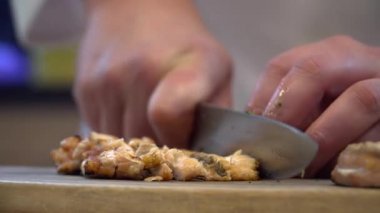 Şef kesim et ahşap tahta üzerinde