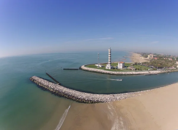 Deniz feneri, plaj, deniz, nehir, tekne, İtalya Hava görünümünü 