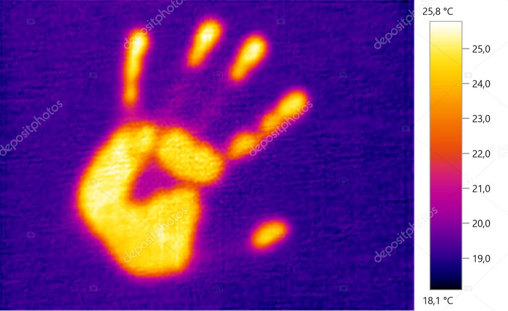  image photo thermal,  hand imprint
