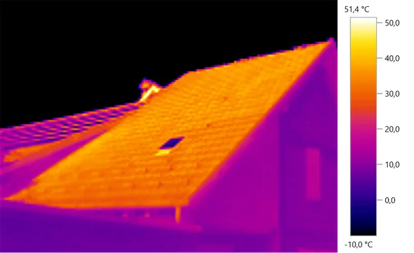 Thermal image Photo, roof — Stock Photo, Image