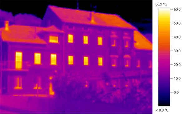 Thermal image Photo, building — Stock Photo, Image