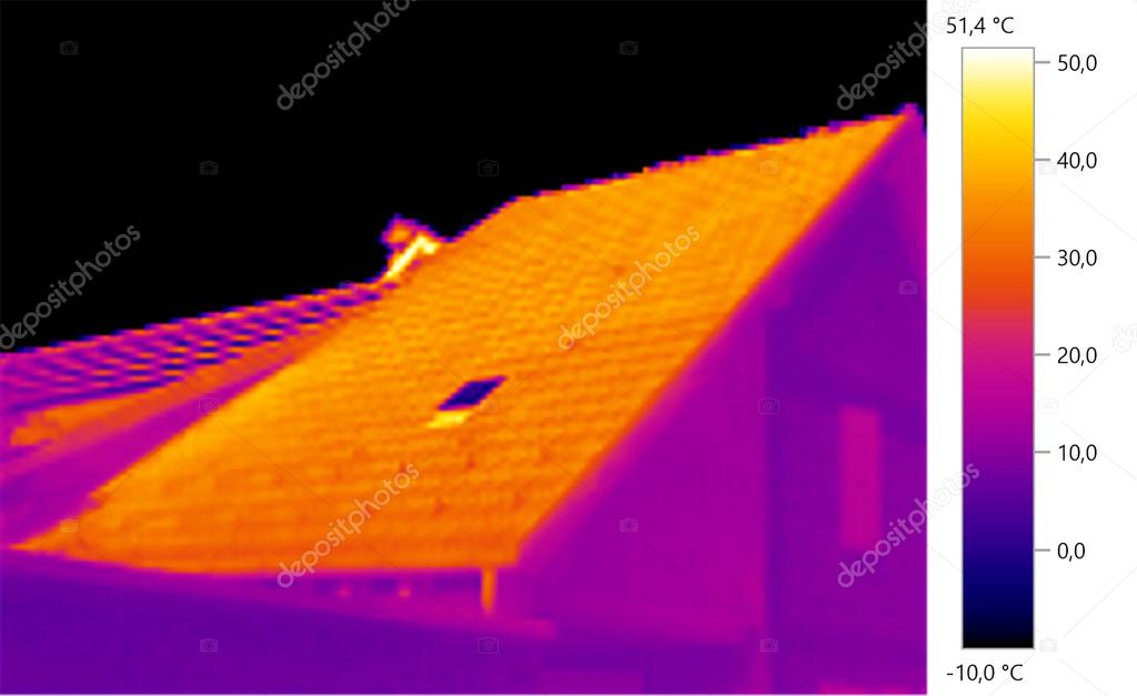 thermal image Photo, roof