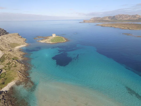 Havadan görünümü, plaja, Sardinya, kristal berraklığında su, İtalya