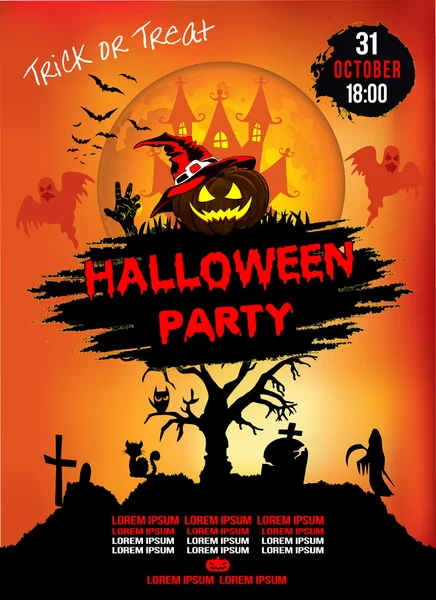 Invitación a una fiesta de Halloween . — Vector de stock