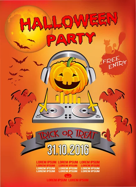 Komik kabak kulaklık bir Cadılar Bayramı partisine davet.