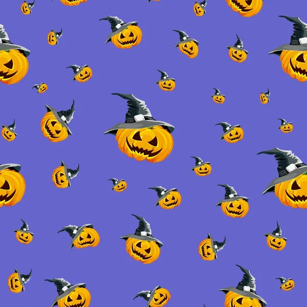 Fundo sem costura para o feriado abóbora de Halloween, cor roxo claro . — Vetor de Stock