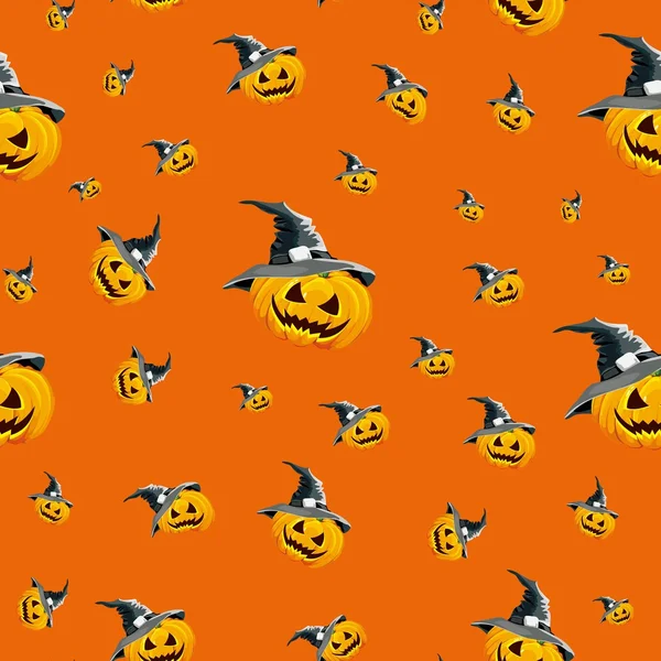 Cadılar Bayramı Balkabağı şapkalı, renk turuncu tatil için sorunsuz arka plan.