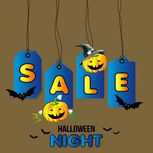 Cadılar Bayramı vektör çizim. İki balkabağı. Cadılar Bayramı Satılık, dört Etiketler, etiket.