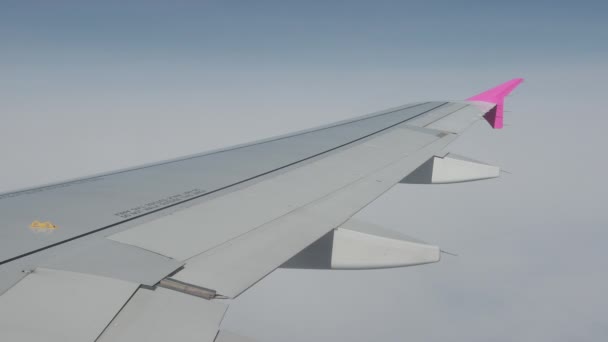 Avion haut dans les nuages, rien ne peut être vu à travers une épaisse brume . — Video