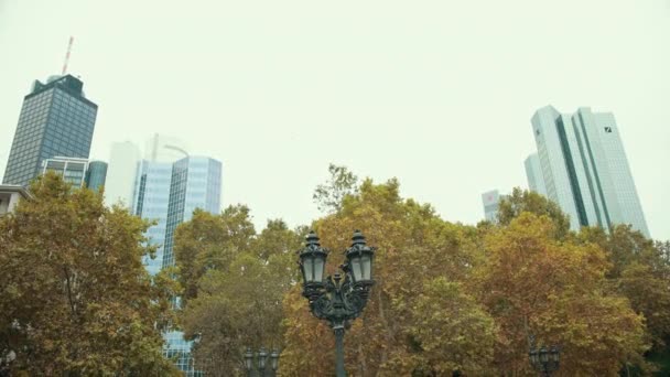 大都市中现代玻璃摩天大楼的全景. — 图库视频影像