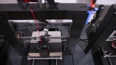 3D technology the printer head prints a plastic part