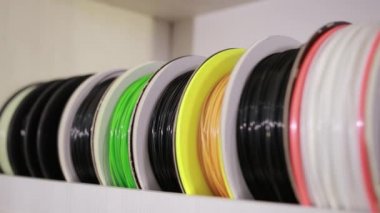 spools with a plastic thread cable for color printing 3D printer technology