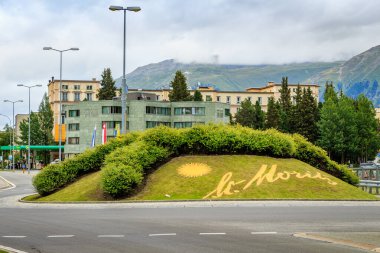 St. Moritz kavşağı. Graubunden, İsviçre