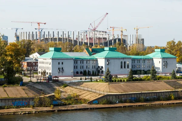 Нижній Новгород. Вид на стадіон під будівництво — стокове фото