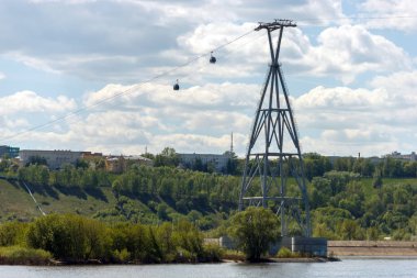 Nizhny Novgorod, kanal kürek. Teleferik desteği