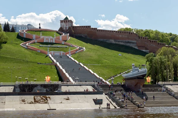 Нижний Новгород. Вид на историческую часть города с Волги — стоковое фото