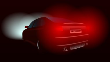 Geceleri sırasında durdurma araba arkadan görünüm.