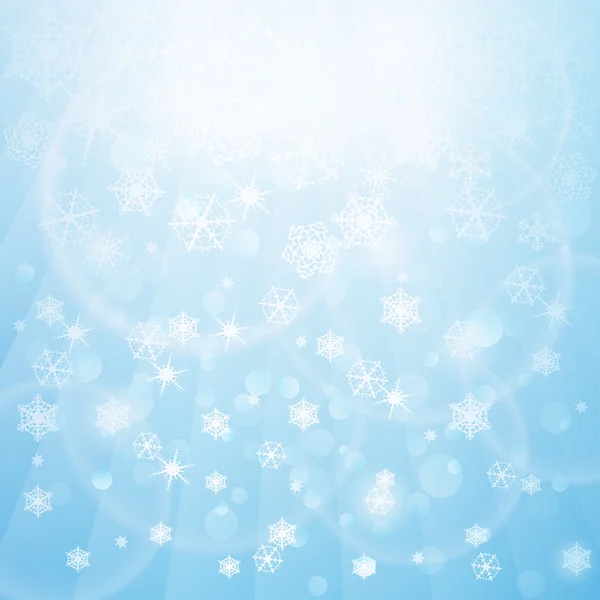 Abstrakte blaue Winterhintergrund mit fallenden Schneeflocken. — Stockvektor