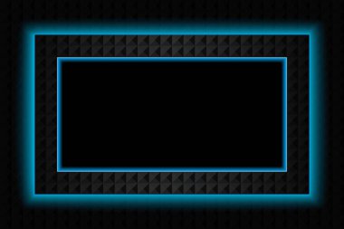 Bir neon ışık ile karanlık dikdörtgen çerçeve.