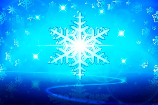 Winter abstrakten Hintergrund in blau mit Schneeflocke, — Stockvektor