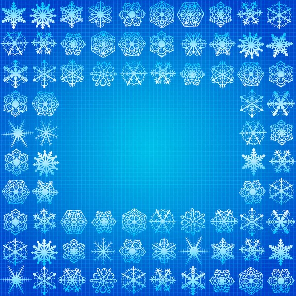 Abstract winter frame with snowflakes. — Stock Vector