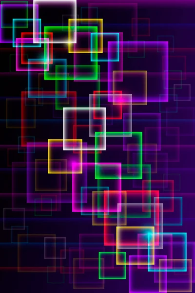 Fondo Vectorial Abstracto Con Cquares Neón Brillante Multicolor — Vector de stock