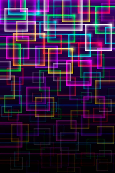 Fondo Vectorial Abstracto Con Cquares Neón Brillante Multicolor — Vector de stock