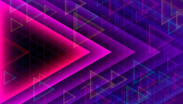 多色の明るいネオン三角形の抽象ベクトル背景 — ストックベクタ