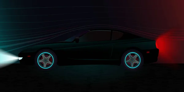 暗い背景にベクトルスポーツカー — ストックベクタ