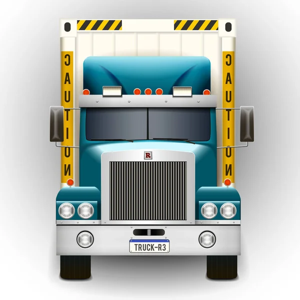 Vrachtwagen Met Container Geïsoleerd Witte Achtergrond — Stockvector