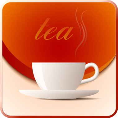 Kafe için sıcak çay vektör simgesi.