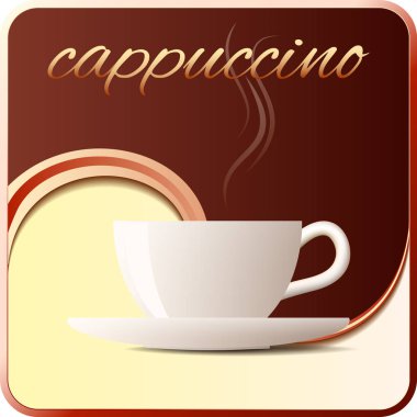 Kafe için Cappuccino vektör simgesi.