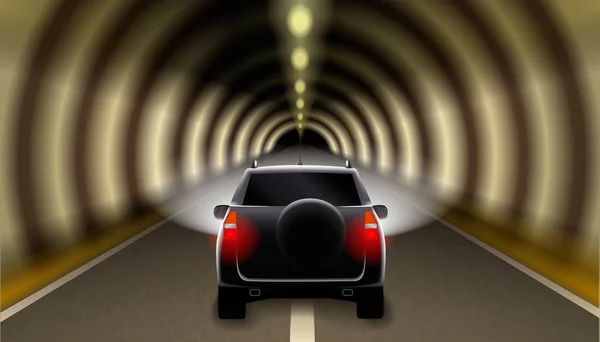 Auto Suv Tunneln — Stock vektor