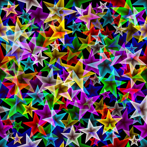 Patrón Sin Costuras Con Estrellas Multicolores — Vector de stock